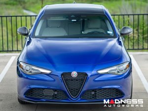 Alfa Romeo Giulia Front V Shield Grill Frame + Emblem Frame Kit - Carbon Fiber - Feroce Carbon Alfa Romeo Giulia Front V Shield Grill Frame + Emblem Frame Kit - Carbon Fiber - Feroce Carbon